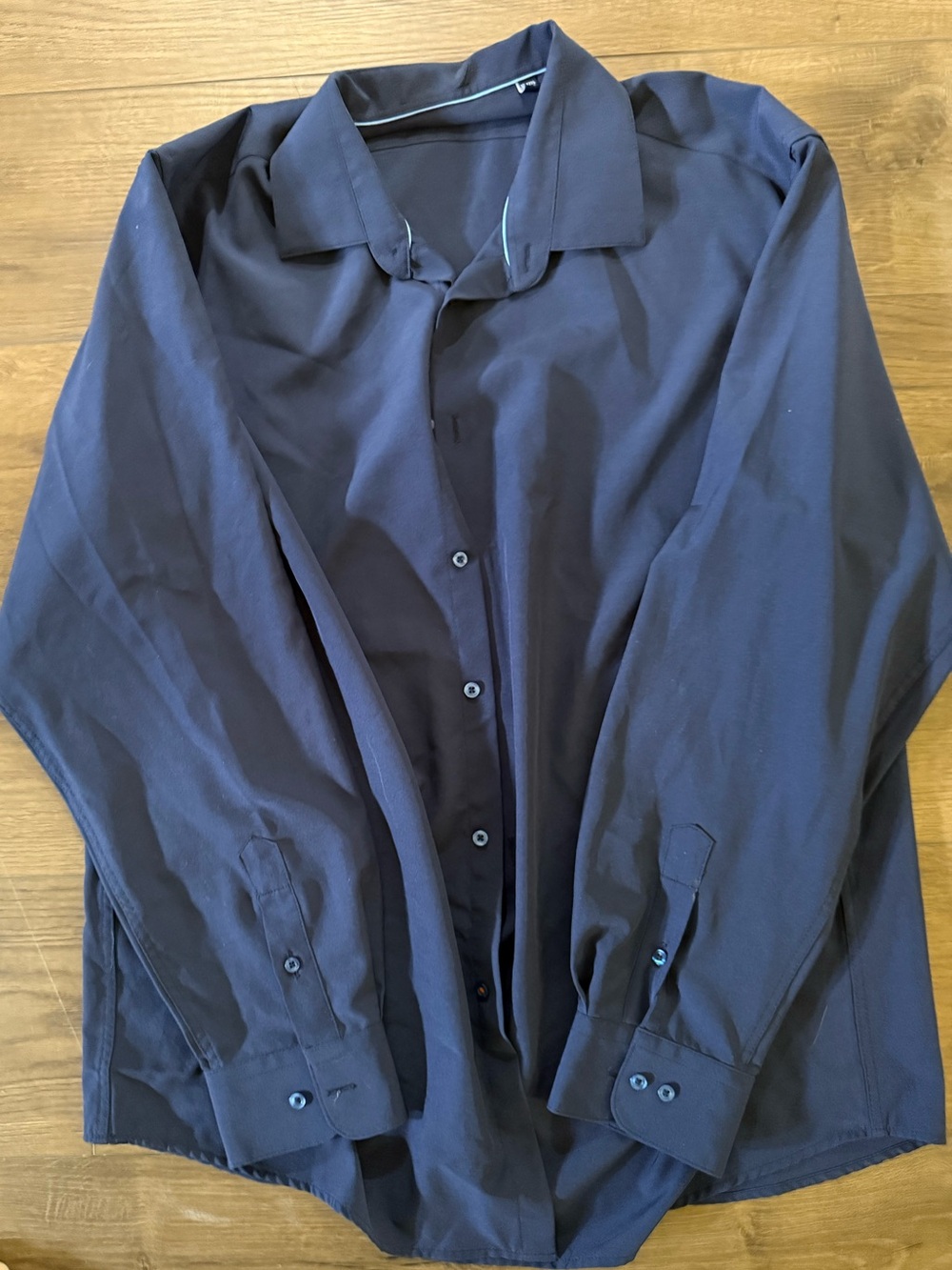 Nautica Slim Fit Button-Down Shirt in Navy with Light Blue Trim